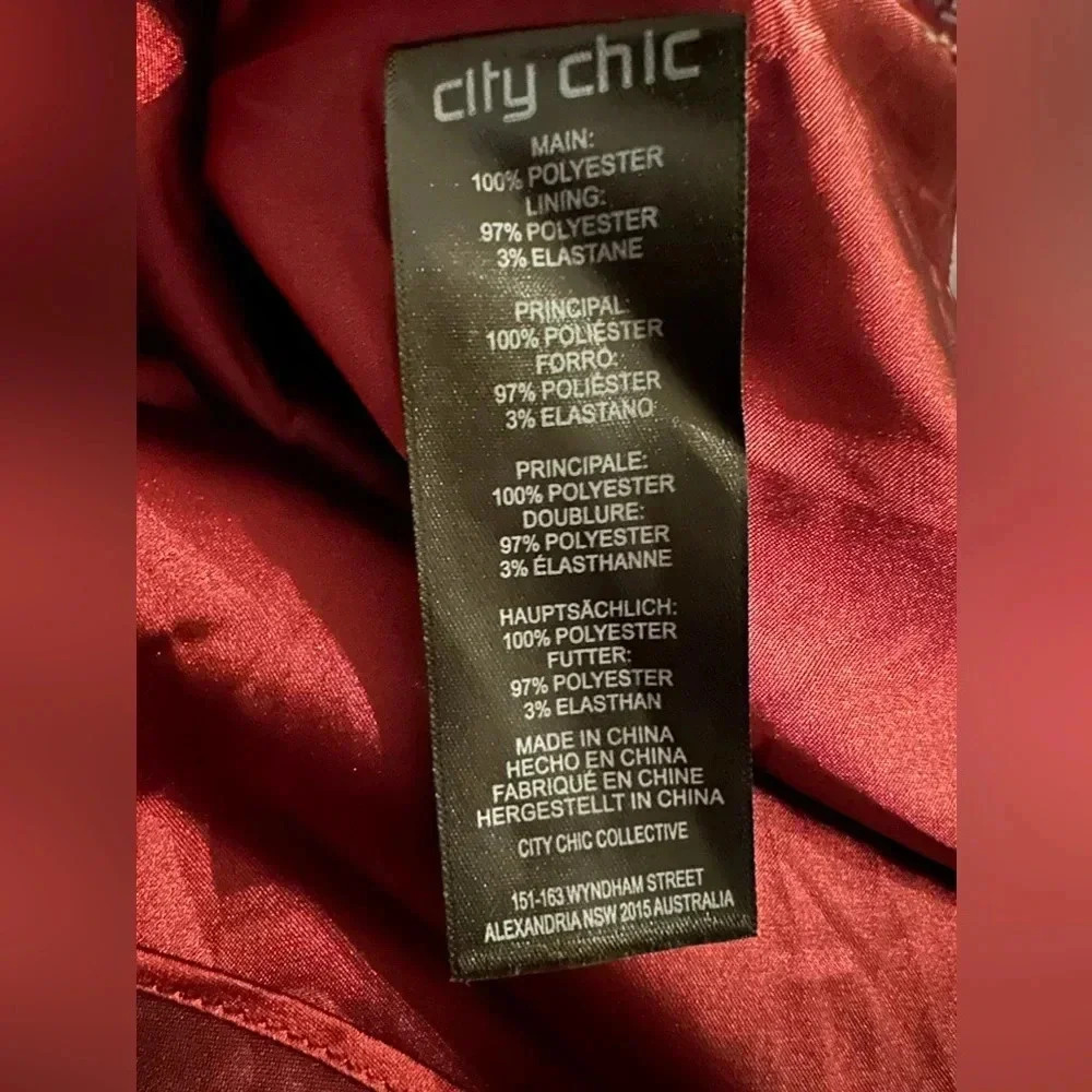 City Chic miss Bordeaux midi dress size XL/22 - Picture 14 of 14
